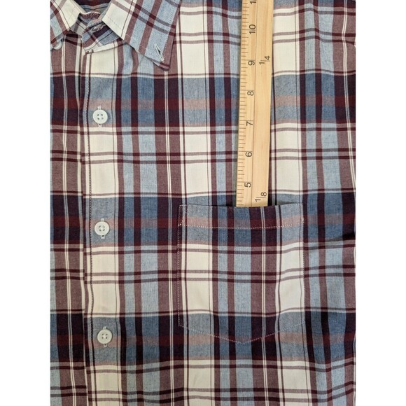 J Crew Men’s Classic Flannel Plaid Shirt Burgundy Button Up Size XL 100% Cotton - Picture 8 of 11